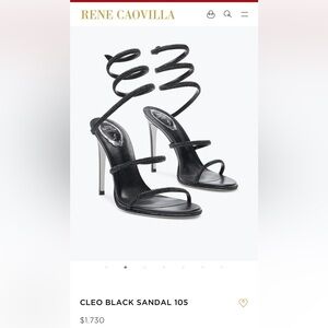 RENÉ CAOVILLA
Cleo crystal-embellished leather sandals  105 sz 38 eur fit 7 us